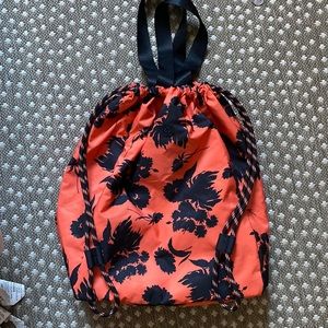 Orange drawstring tote